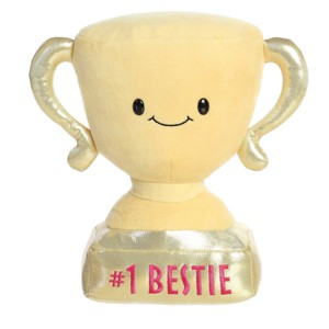 Aurora Small #1 Bestie Trophy JUST SAYIN' Witty Stuffed Animal Gold 9" - 1 of 4