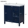 30"W Bathroom Vanity with Resin Basin, 3 Drawers and 2 Door Shelves 4B - ModernLuxe - 3 of 4