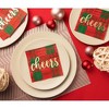Juvale 50 Pack Christmas Paper Napkins, Red Plaid Design Holiday Party Supplies, 5 x 5 Inches Christmas Cocktail Napkins - 2 of 4