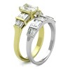 Slickblue Women's Two-Tone Gold & Silver Ring with Oblong CZ, Stainless Steel Band, 5.1g, size 5–10 - 4 of 4