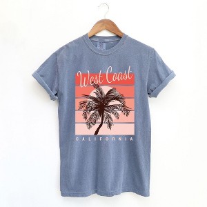 Simply Sage Market Women's West Coast California Short Sleeve Garment Dyed Tee - 1 of 2