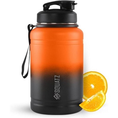 Borraccia Termica SQUATZ 40 Oz In Acciaio Inox, Arancione, Con Cannuccia, Isolata E Senza BPA