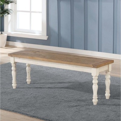 NicBex Wood Dining Bench,52 inch Ottoman with Turned Legs for Living Room,Entryway