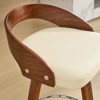 HDZNVF Bar Stools Set of 2, Swivel Bar Height Stools with Low Back, Wood Bar Chairs with Soft Cushion Seat - 3 of 4