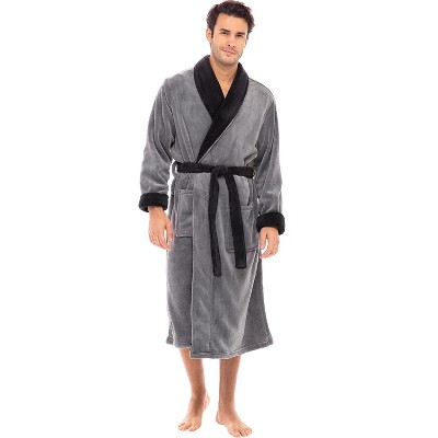 Alexander Del Rossa Men's Warm Fleece Robe, Plush Bathrobe