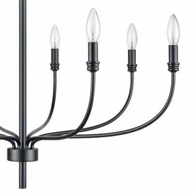 Matte Black 8-Light French Country Chandelier