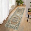 Front Door Rug FloralBoho Machine Washable Door Mat Vintage Retro Fade Indoor Rugs - 3 of 4