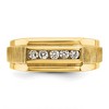 Black Bow Jewelry Men's 8mm 14K Yellow Gold 5-Stone 1/4 Ctw Diamond Tapered Band - 2 of 4