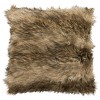Luccia Faux Fur Pillow - Brown/Red Knit - 20"X20" - Safavieh - 2 of 2
