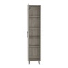 SKRAN 71" H Storage Cabinet , Five Internal Shelves, Three Broom Hangers with strong metal legs and handle - 4 of 4