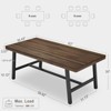 63 Large Long Dining Table for 4-6 People, Rustic Wood Kitchen Table with Sturdy Black Metal Legs, Industrial Rectangle Patio Table - 2 of 4