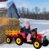 12V Kids Ride On Tractor with Trailer & Remote Control,Speed Up to 5 mph, Toddler Electric Vehicle Car with Led Headlights - 2 of 4
