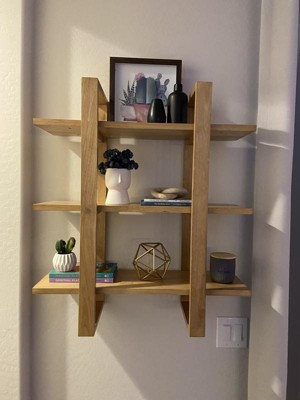 32 Solid Wood Adjustable Floating Wall Shelf - Nathan James : Target