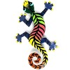 Slickblue 13" Handmade Colorful Gecko Wall Art, Steel Decor with Black Stripes for Indoor/Outdoor Hanging - 4 of 4
