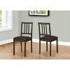 Monarch Specialties Dining Chair Set Of 2 Side Upholstered Kitchen Dining Room Pu Leather Look Wood Legs Brown Transitional - 2 of 4