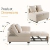 AMERLIFE 3-in-1 Convertible Sleeper Sofa, Adjustable Backrest, Ottoman Couch Bed - 2 of 4
