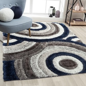 Luxe Weavers Shag Geometric Area Rug, Modern, Stain Resistant, Easy Indoor Rugs for Bedroom, Living Room - 1 of 4