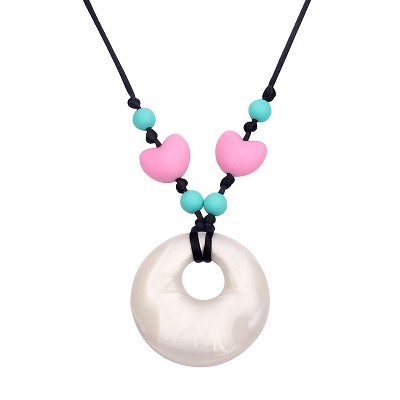 The Pencil Grip Silicone Heart Style Teething Necklace