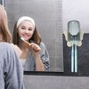 Unique Bargains Bathrooms Wall Mounted Butterfly Shape Toothbrush Holder with Cup Beige 4.33"x3.35" 1 Set - 2 of 4