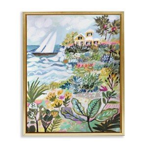 Stupell Industries Abstract Nautical Scene Floating Frame Canvas Art - 1 of 4
