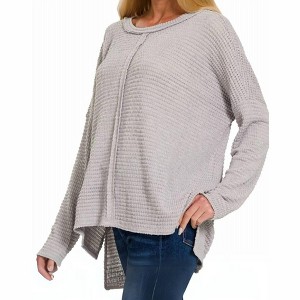 Women's Center Seam Waffle Knit Top - ZENANA - 1 of 1