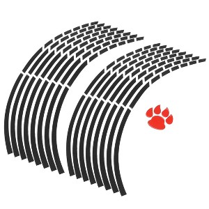 Unique Bargains Fits 18" Rim Motorcycle Car Wheel Rim Sticker Tape Strip Accessory Black 16 Pcs - 1 of 4