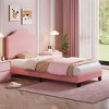 Whizmax Twin Size Velvet Bed Frame, Corduroy Upholstered Twin Bed Frames Platform with Adjustable Headboard, Strong Wooden Slats, Easy Assembly - 3 of 4