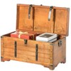 Vintiquewise Rustic Large Wooden  Storage Trunk with Lockable Latch - 3 of 4