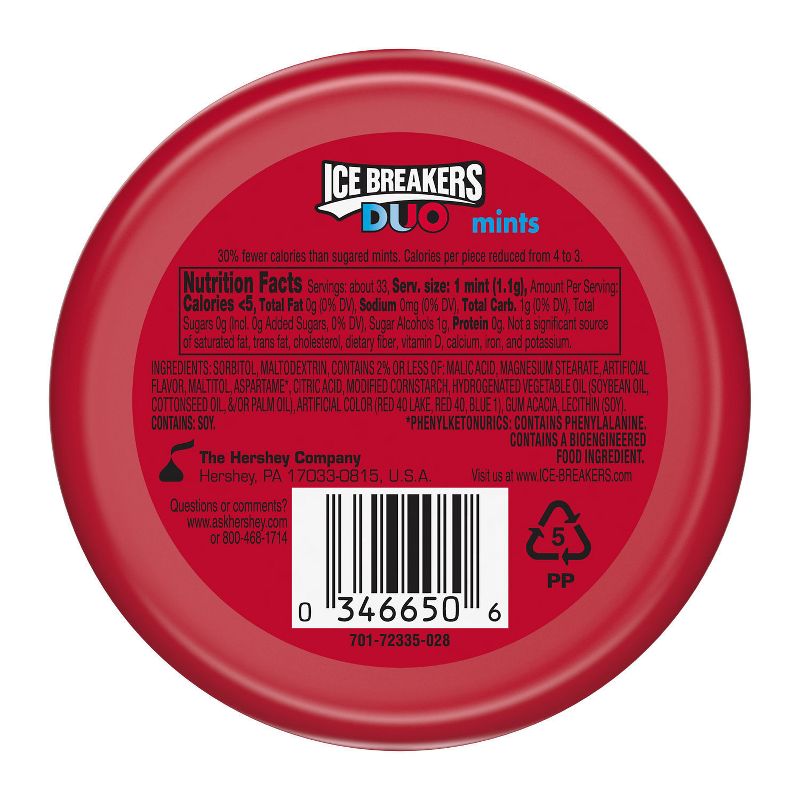 Ice Breakers Duo Strawberry Sugar Free Mint Candies - 1.3oz, 3 of 7