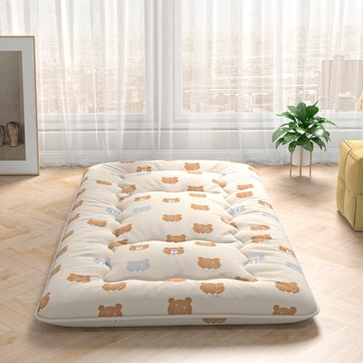 Twin Brown Bear Pattern Futon Pad with Washable Cover
