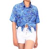 LA LEELA Button Down Shirt for Women Casual Summer Beach Party Floral Tops Blouses Short Sleeve Button Up Hawaiian Dresses for Women - 2 of 4