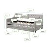 Twin Size Upholstery Daybed with Trundle for Bedroom or Apartment - 4 of 4