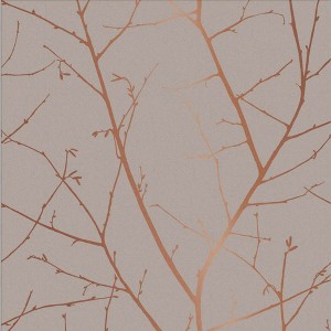 Boreas Natural Cream and Copper Trees Trail Paste the Wall Wallpaper - 1 of 4