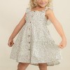 Organic Flutter Buttoned Tiered Dress - Sage Floral - 3 of 4