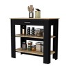 Okak 40IN Kitchen Island With Storage, Countertop Organizer with 2 Shelves and 1 Drawer, Kitchen Island for Kitchen, Dining Room, Black - 4 of 4