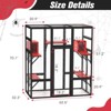FURNIinspire Pet Crates and Houses Gothic Outdoor Large Cat Catio, Wood Cat Enclosure with Platforms Condos, Black, 62.6"*32.3"*70.1" - 2 of 4