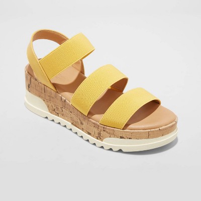 yellow platform sandals