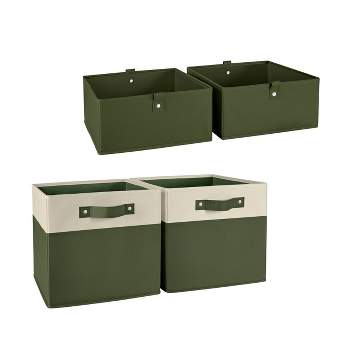 Lidded drawer organizer bins home offie work Orange + Green + Turquoise