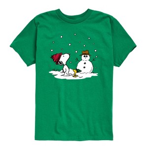 Boys' - Peanuts - Snoopy Woodstock Snowman - 1 of 4