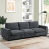 96" Chenille 3-Seater Sectional Sofa with Bluetooth Speaker, Drop-Down Table, Cup Holders, USB Charger, - 4 of 4