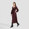 Women's Long Sleeve Midi A-Line Dress - Universal Thread™ Rosewood Brown Plaid - 3 of 3