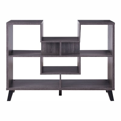 Alitano 6 Shelf Console Table Distressed Gray - miBasics