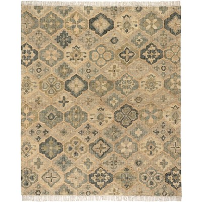Ivory Medallion Handmade Cotton Blend Rectangular Rug 2' x 3'