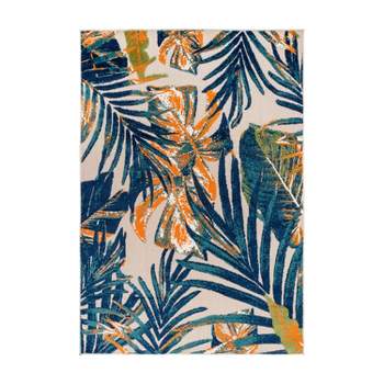 World Rug Gallery Floral Leaves Indoor/Outdoor Area Rug