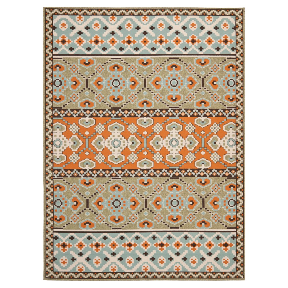 Almira Indoor/Outdoor Area Rug - Green/Terracotta (8'x11'2in) - Safavieh