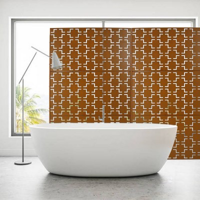 Vynxaria 76" Metal Privacy Screen - Freestanding Decorative Divider for Indoor & Outdoor Use