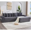 TiramisuBest Modular L Shaped Sofa Corduroy Fabric Sectional Movable Footstool Cup Holders 8 Pillows Side Pocket Bed Mode - 2 of 4