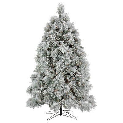 6.5' Prelit Flocked Bavarian Pine Artificial Christmas Tree Clear Lights - National Tree Company