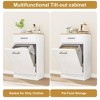 Fluted Tilt Out Trash Can Cabinet, Hidden Garbage Can Cabinet 10 Gallon, Freestanding Dog Proof Trash Can Cabinet - 4 of 4