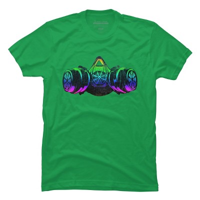 Men's Design By Humans Fluorescent Bomber Mask By Exosam T-Shirt